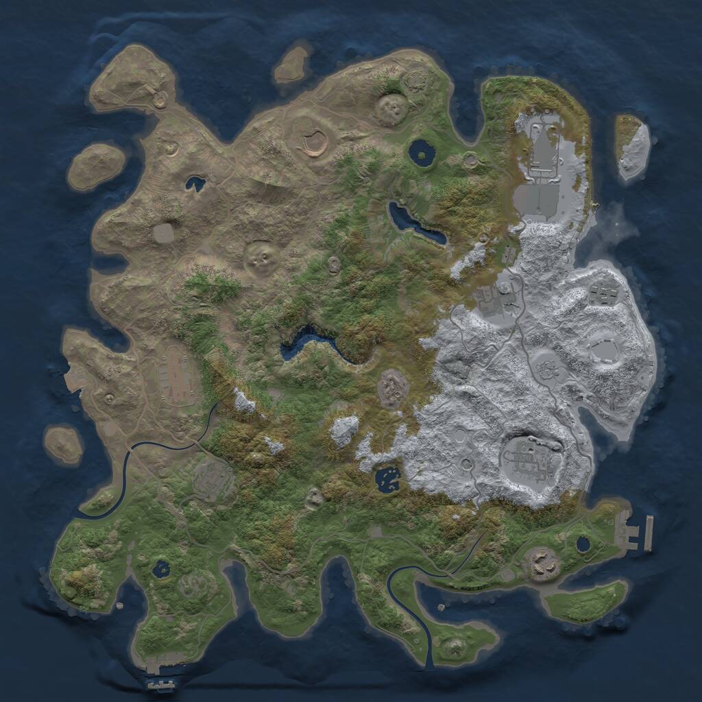 Rust Map: Procedural Map, Size: 4000, Seed: 919662254, 15 Monuments