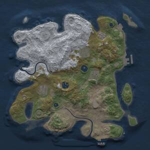 Thumbnail Rust Map: Procedural Map, Size: 3333, Seed: 55555, 11 Monuments