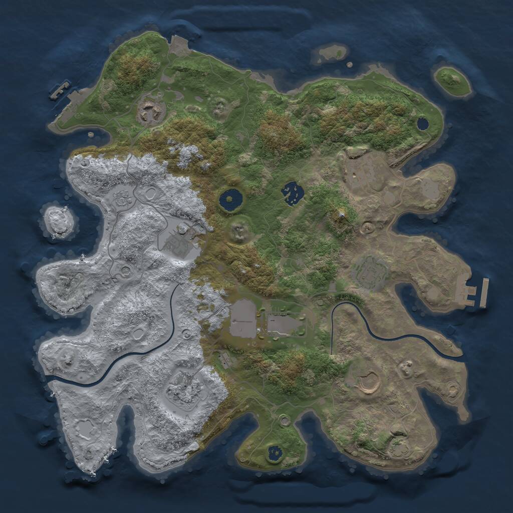 Rust Map: Procedural Map, Size: 3500, Seed: 1901641486, 14 Monuments