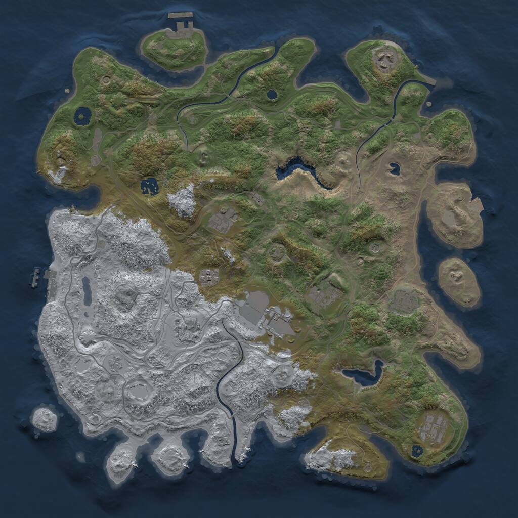 Rust Map: Procedural Map, Size: 4250, Seed: 71203190, 15 Monuments