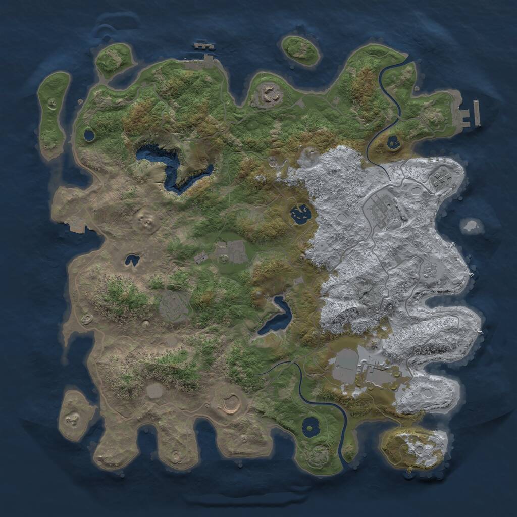 Rust Map: Procedural Map, Size: 4000, Seed: 1133862020, 14 Monuments