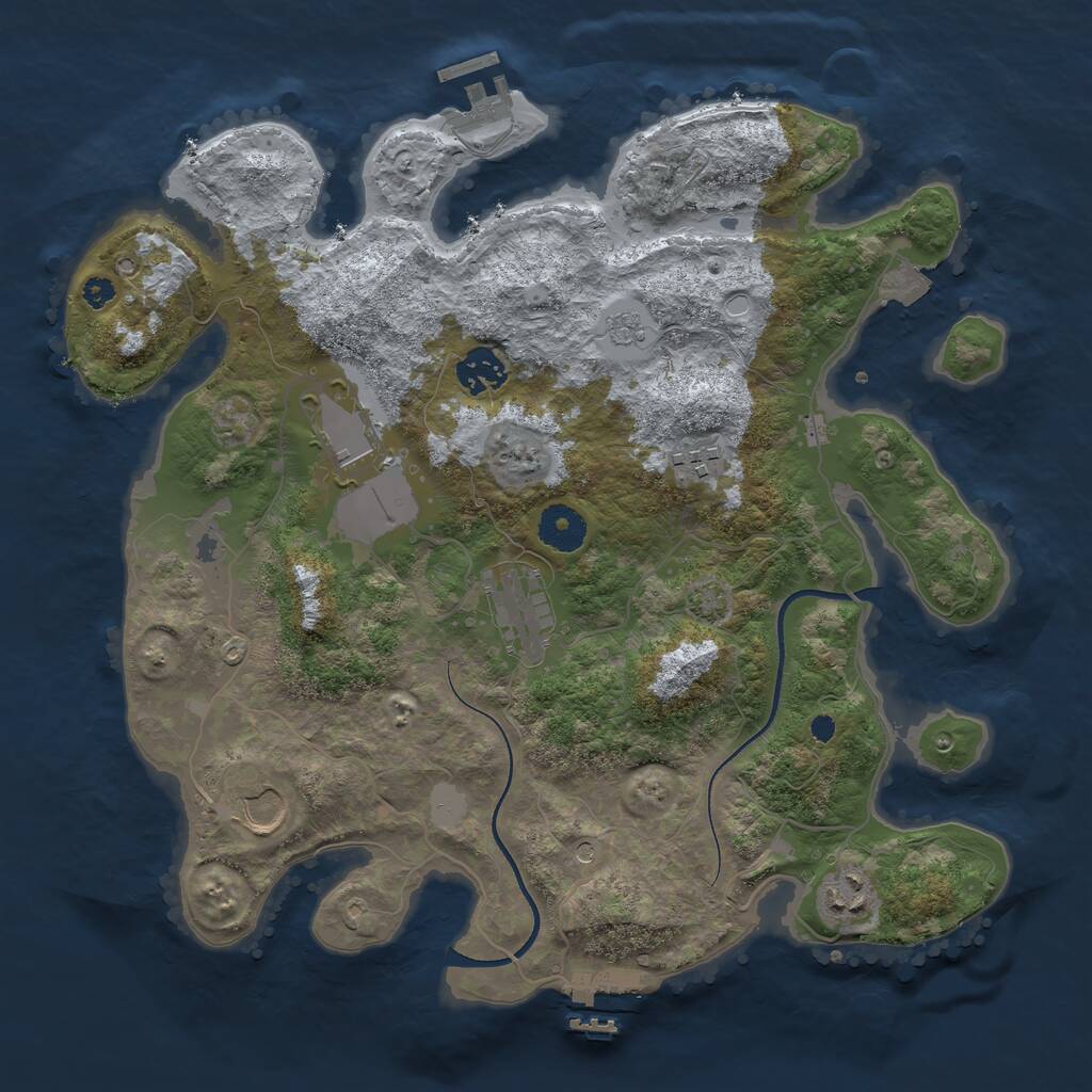Rust Map: Procedural Map, Size: 3500, Seed: 879982841, 12 Monuments