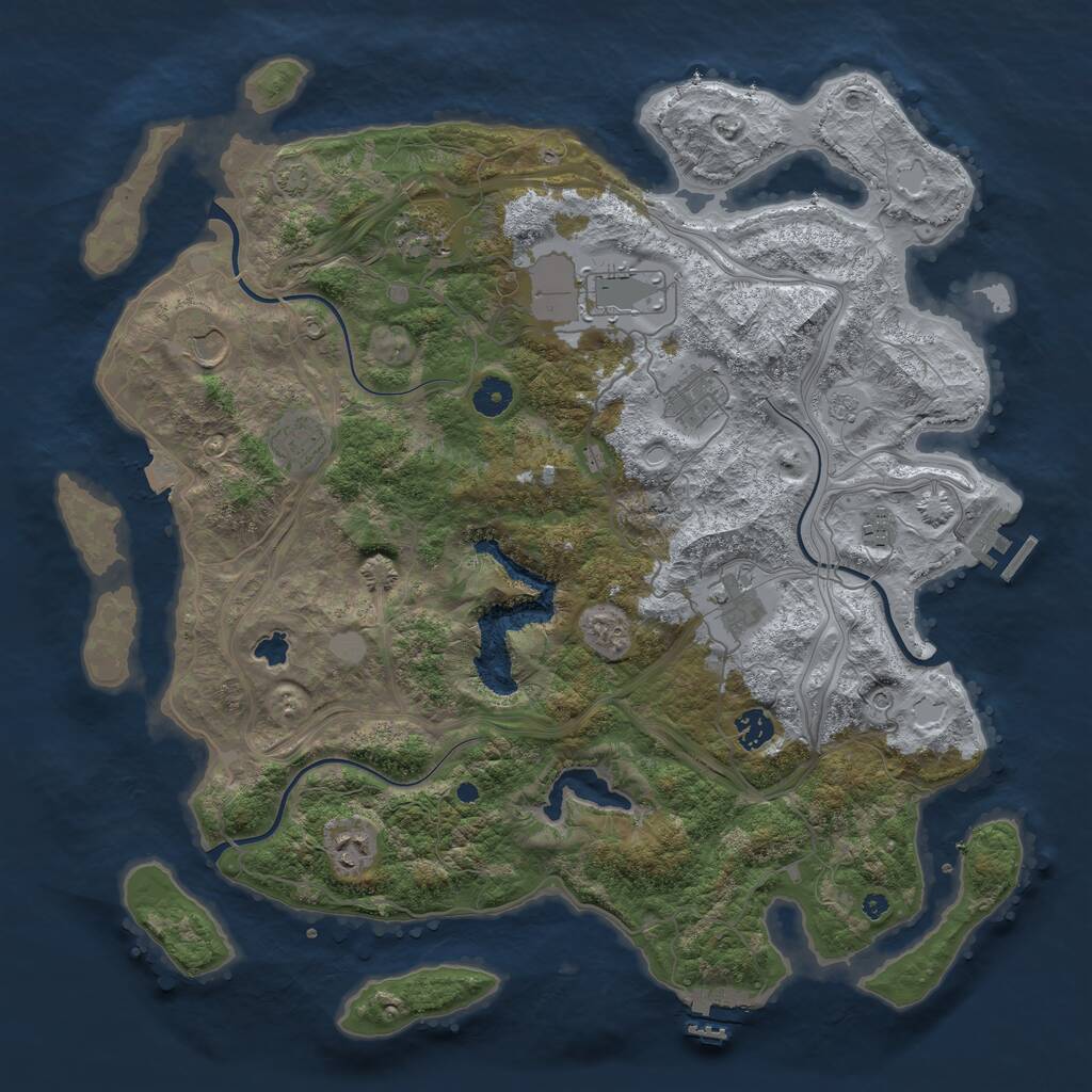 Rust Map: Procedural Map, Size: 4250, Seed: 1798546840, 15 Monuments