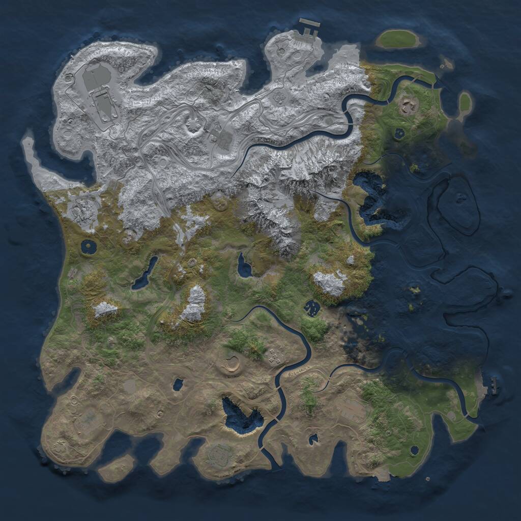 Rust Map: Procedural Map, Size: 5000, Seed: 924717691, 17 Monuments
