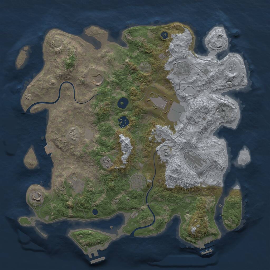 Rust Map: Procedural Map, Size: 3700, Seed: 99042100, 15 Monuments