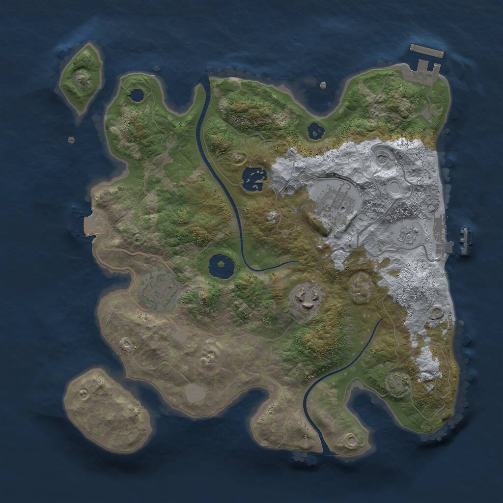 Rust Map: Procedural Map, Size: 3000, Seed: 95584, 10 Monuments