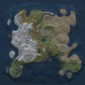 Thumbnail Rust Map: Procedural Map, Size: 3500, Seed: 1042300394, 15 Monuments
