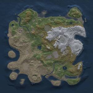 Thumbnail Rust Map: Procedural Map, Size: 3500, Seed: 6751, 11 Monuments