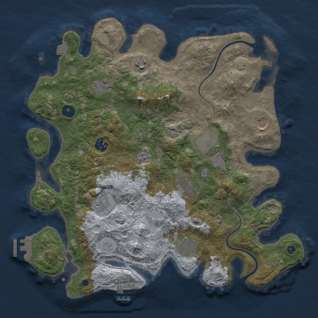 Rust Map: Procedural Map, Size: 3750, Seed: 1789789, 15 Monuments