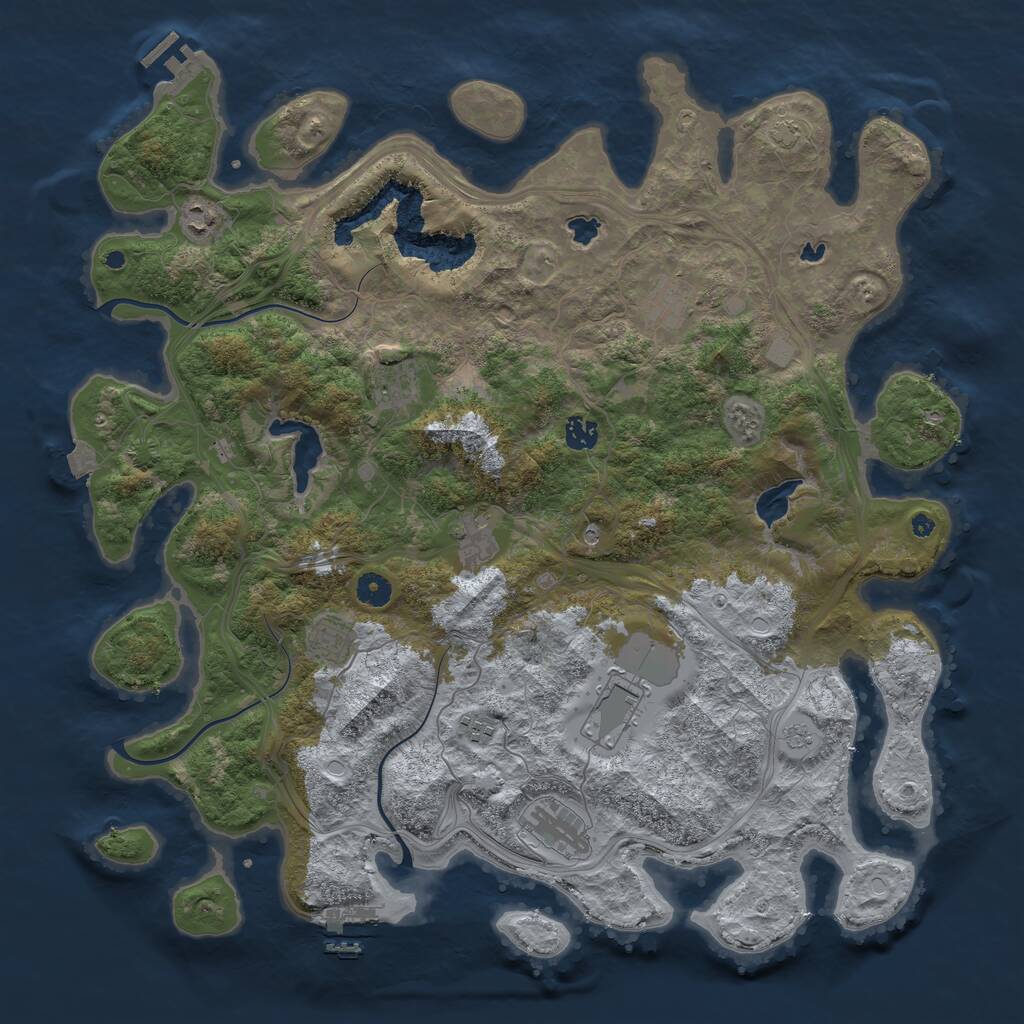 Rust Map: Procedural Map, Size: 4500, Seed: 1345722677, 15 Monuments