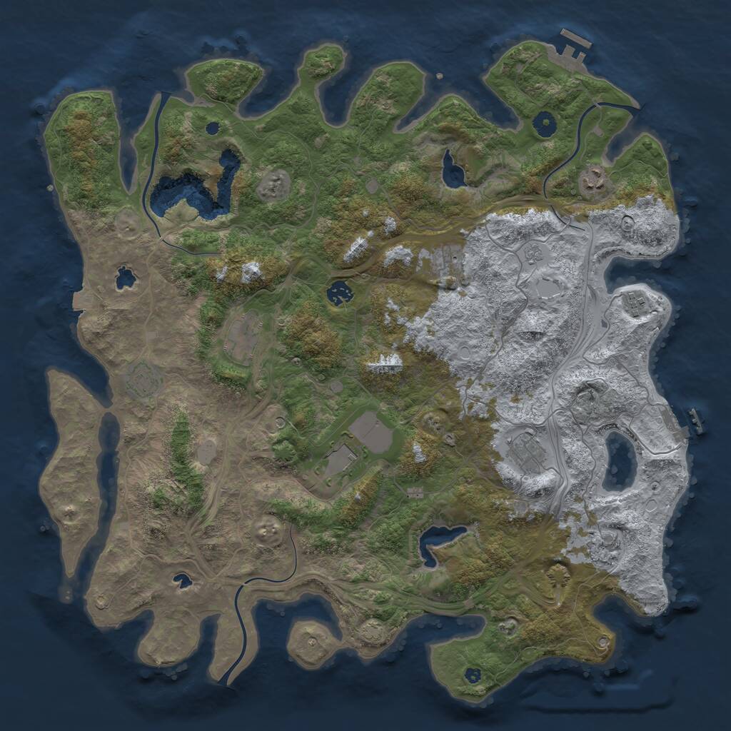 Rust Map: Procedural Map, Size: 4500, Seed: 486423772, 15 Monuments
