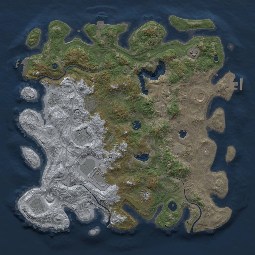 Rust Map: Procedural Map, Size: 4250, Seed: 1234367890, 15 Monuments