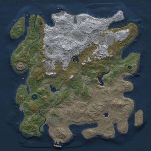 Thumbnail Rust Map: Procedural Map, Size: 4000, Seed: 83877305, 13 Monuments