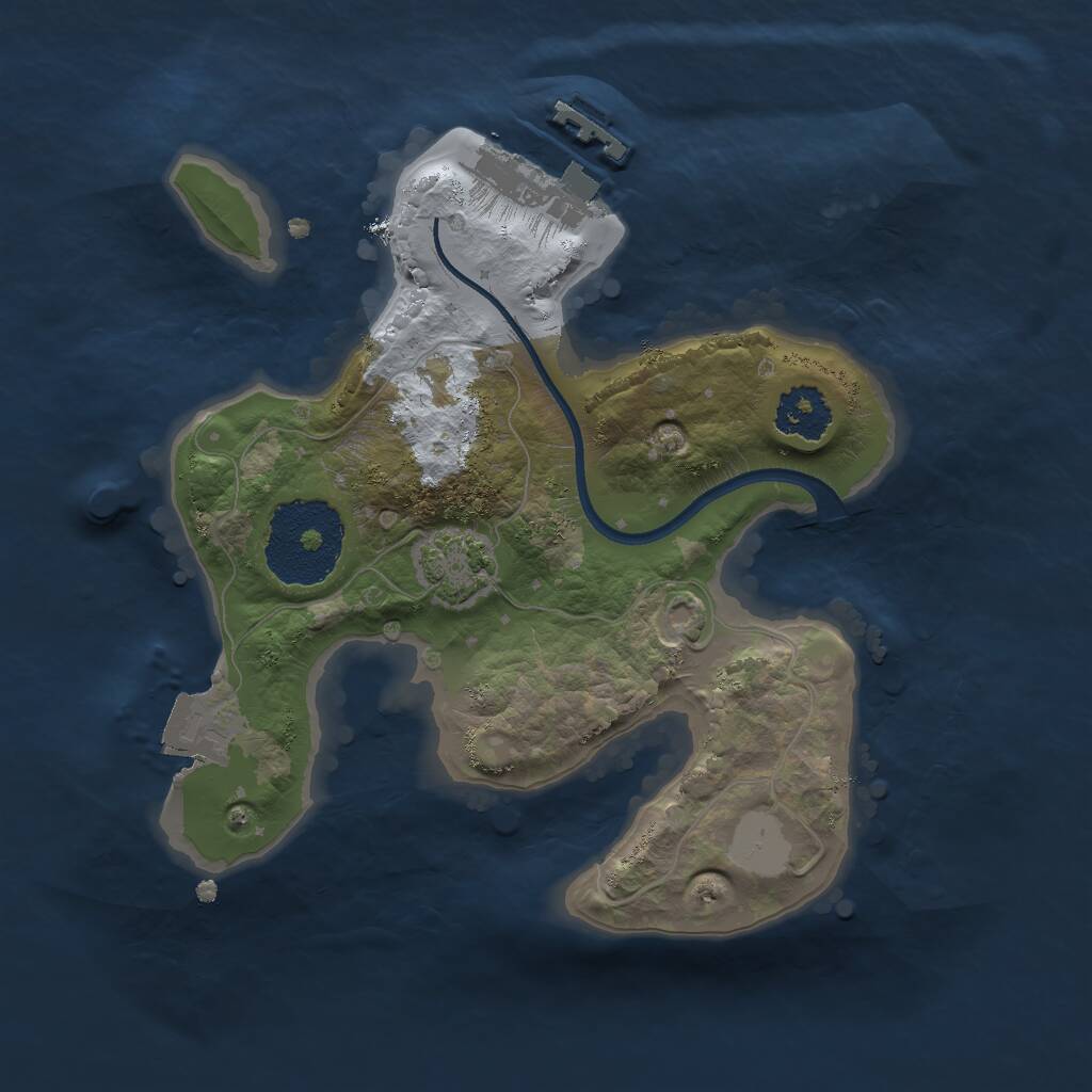 Rust Map: Procedural Map, Size: 2000, Seed: 400, 3 Monuments