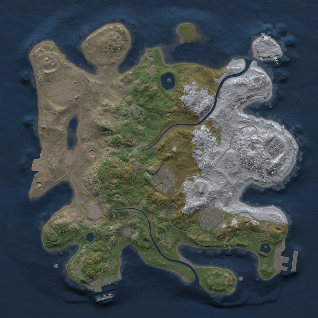 Rust Map: Procedural Map, Size: 3000, Seed: 1188997974, 10 Monuments