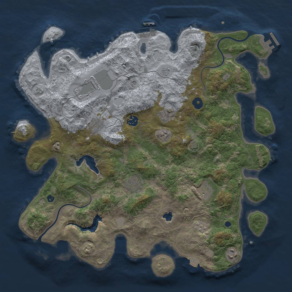 Rust Map: Procedural Map, Size: 4000, Seed: 244699800, 14 Monuments