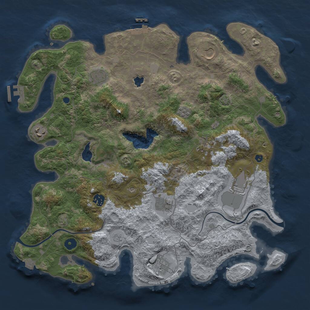 Rust Map: Procedural Map, Size: 4000, Seed: 15858132, 15 Monuments