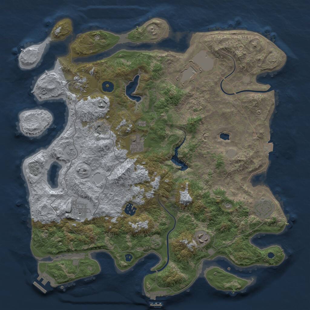 Rust Map: Procedural Map, Size: 4000, Seed: 793482, 14 Monuments