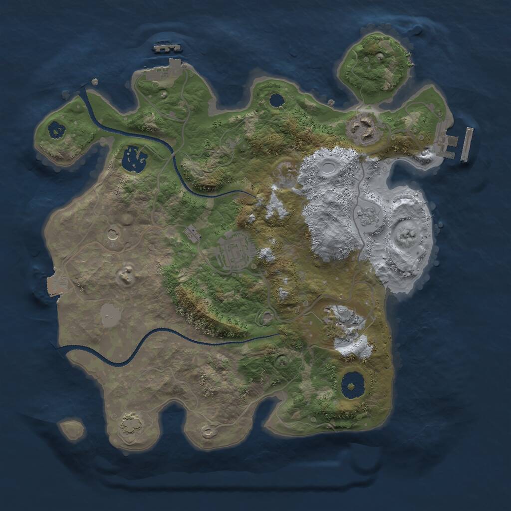 Rust Map: Procedural Map, Size: 3000, Seed: 120398438, 10 Monuments