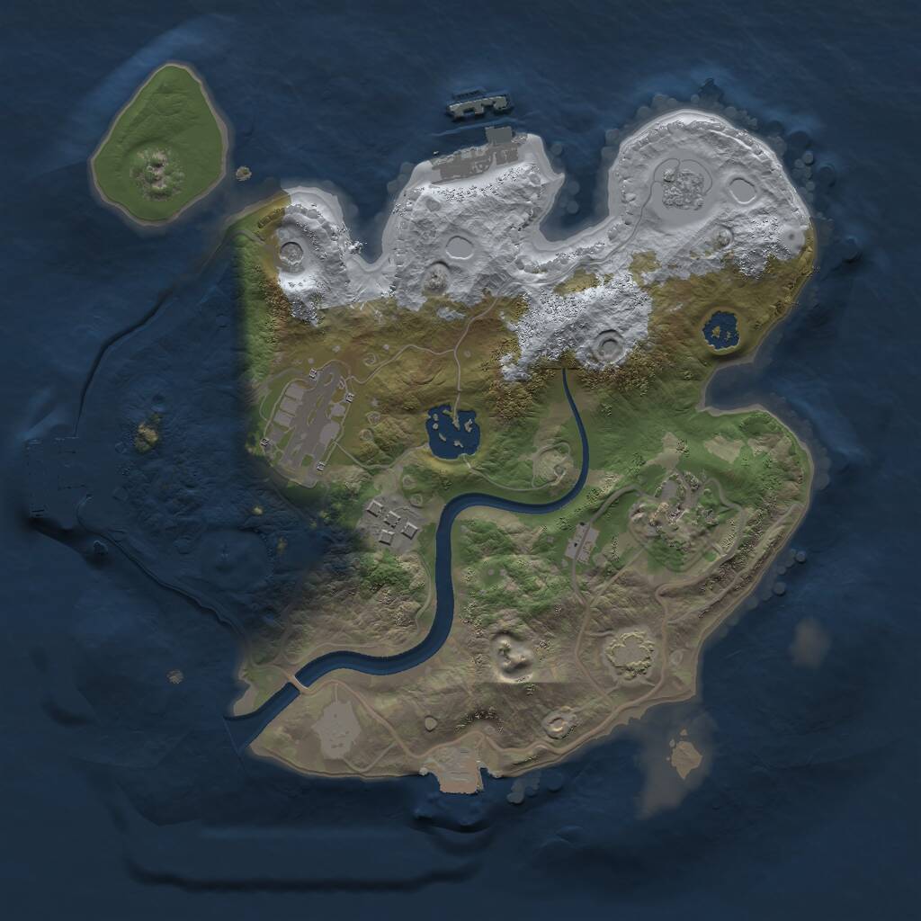 Rust Map: Procedural Map, Size: 2500, Seed: 53754, 10 Monuments