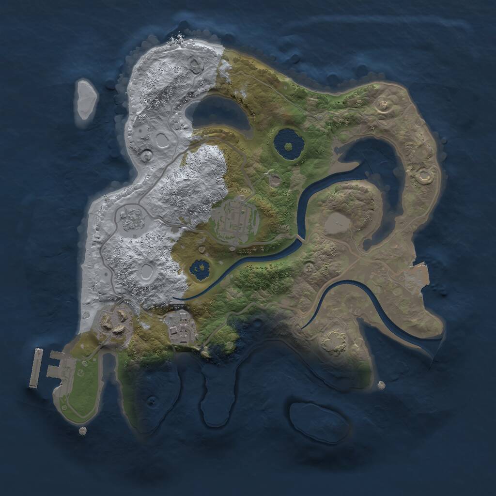 Rust Map: Procedural Map, Size: 2500, Seed: 20398384, 7 Monuments