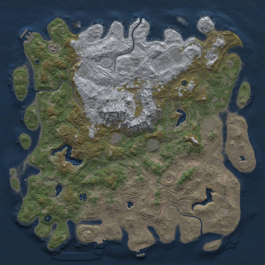 Rust Map: Procedural Map, Size: 5073, Seed: 465478658, 16 Monuments