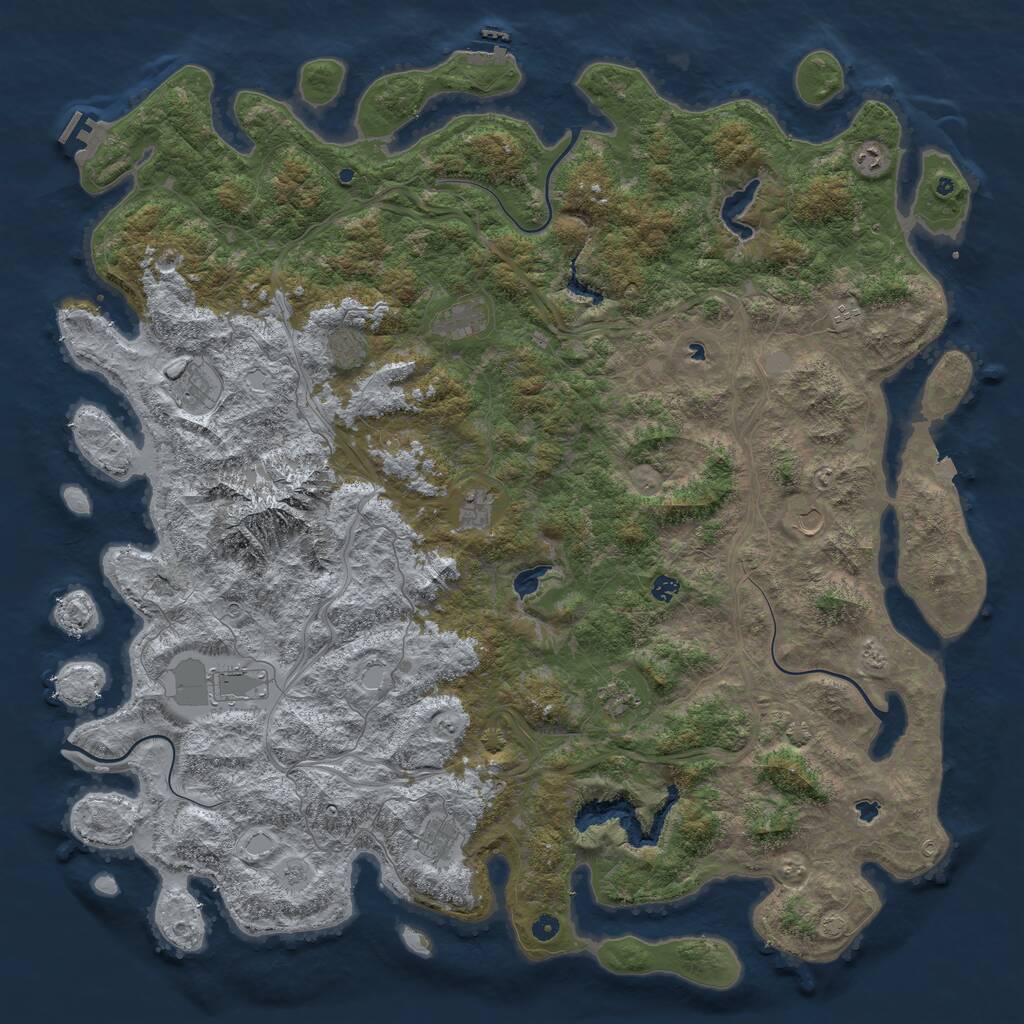 Rust Map: Procedural Map, Size: 5800, Seed: 22394291, 17 Monuments