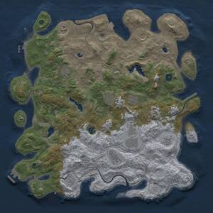 Thumbnail Rust Map: Procedural Map, Size: 4500, Seed: 12503554, 17 Monuments