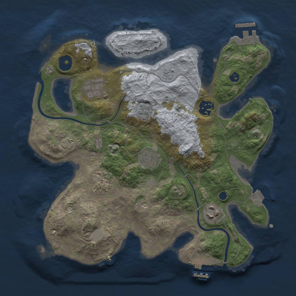 Rust Map: Procedural Map, Size: 3000, Seed: 389835981, 12 Monuments