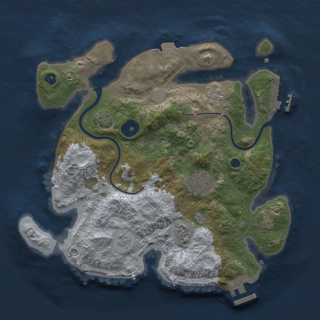 Rust Map: Procedural Map, Size: 2800, Seed: 422004241, 7 Monuments