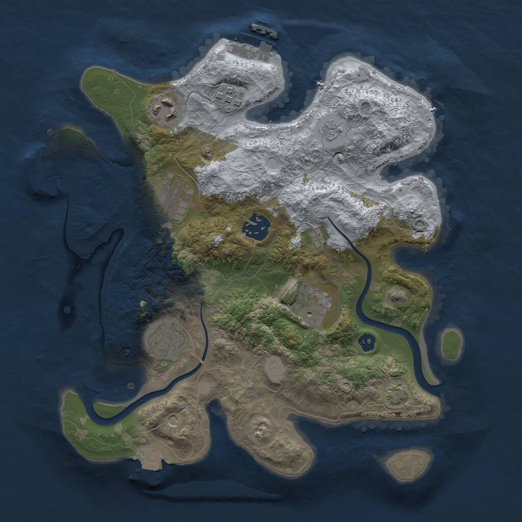 Rust Map: Procedural Map, Size: 3000, Seed: 20914, 12 Monuments