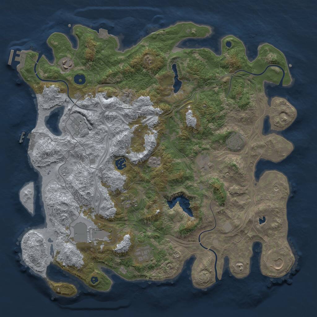 Rust Map: Procedural Map, Size: 4250, Seed: 84473, 16 Monuments