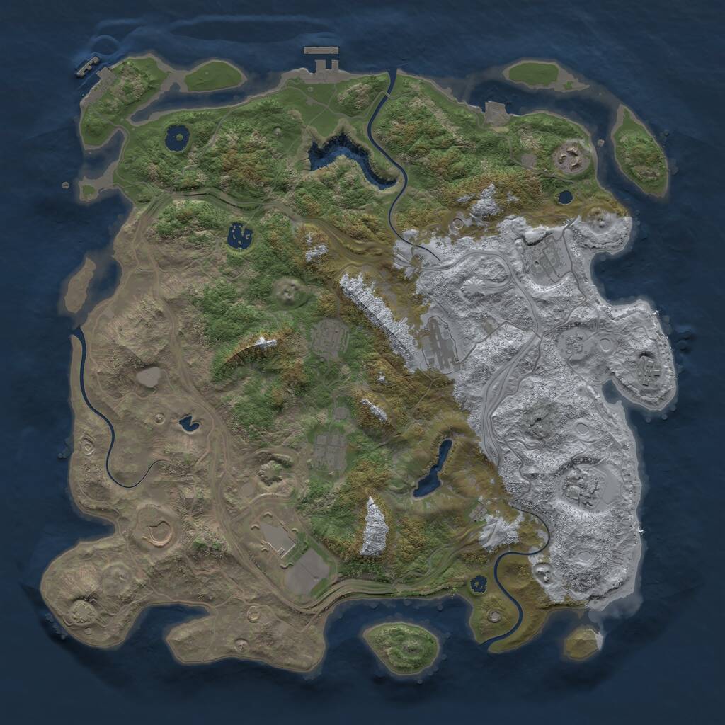 Rust Map: Procedural Map, Size: 4250, Seed: 25137, 16 Monuments