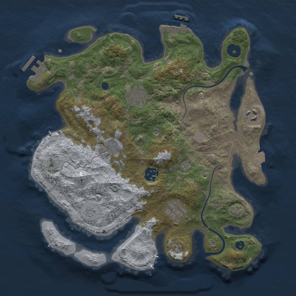Rust Map: Procedural Map, Size: 3250, Seed: 36, 11 Monuments