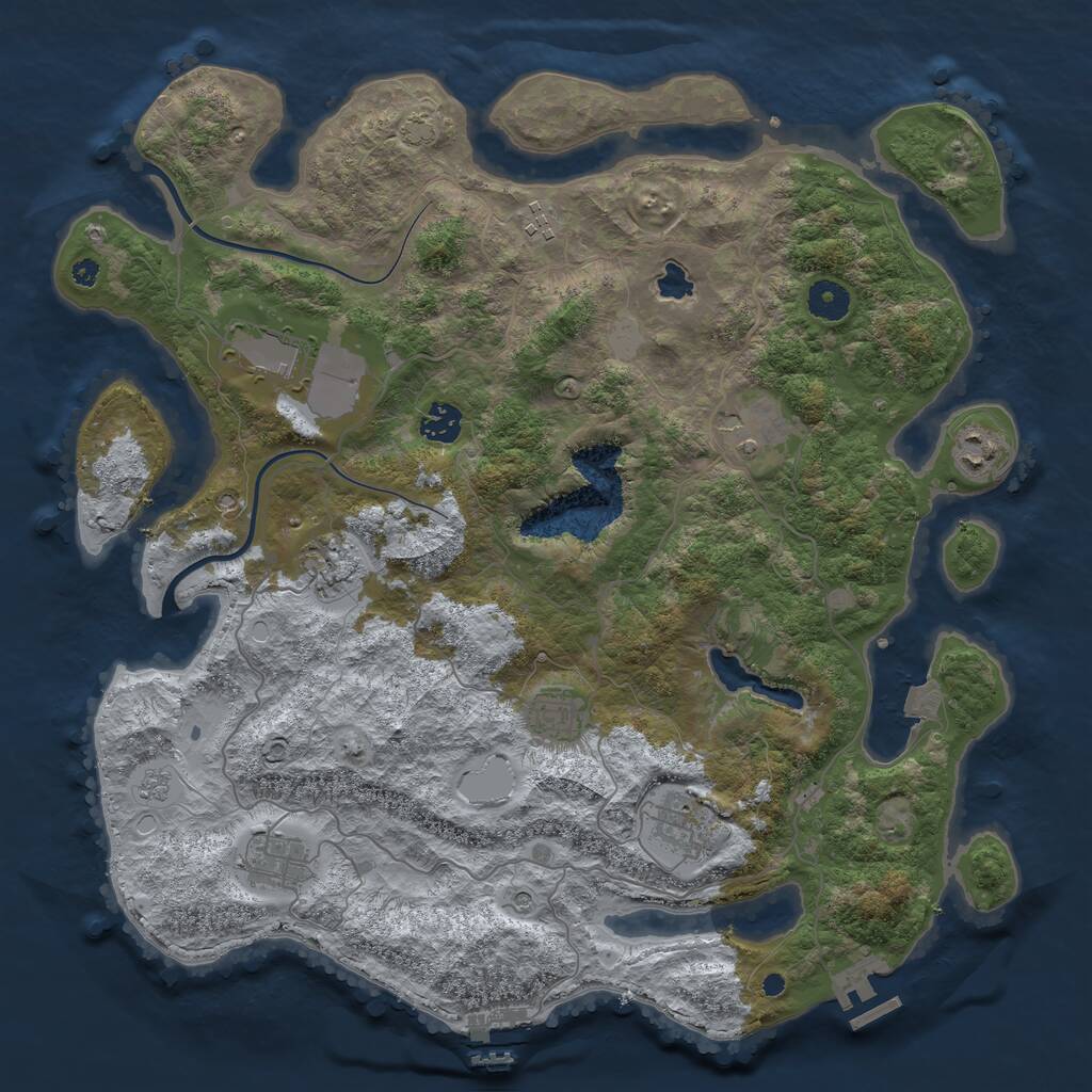 Rust Map: Procedural Map, Size: 4000, Seed: 1483235380, 15 Monuments