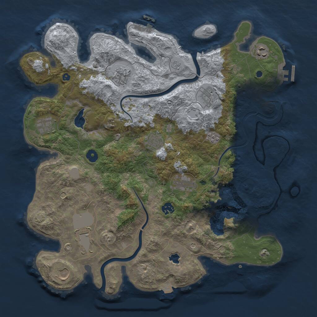 Rust Map: Procedural Map, Size: 4000, Seed: 204992226, 16 Monuments