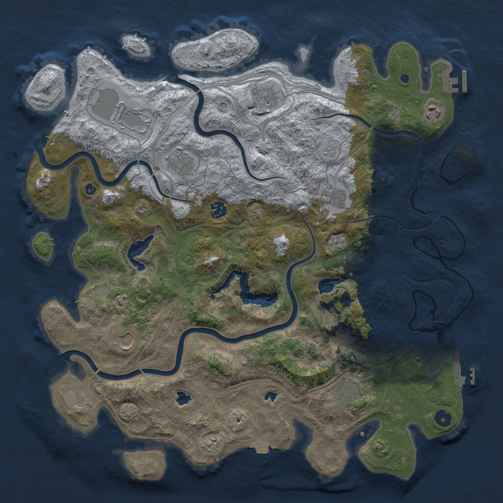 Rust Map: Procedural Map, Size: 4500, Seed: 742815, 15 Monuments