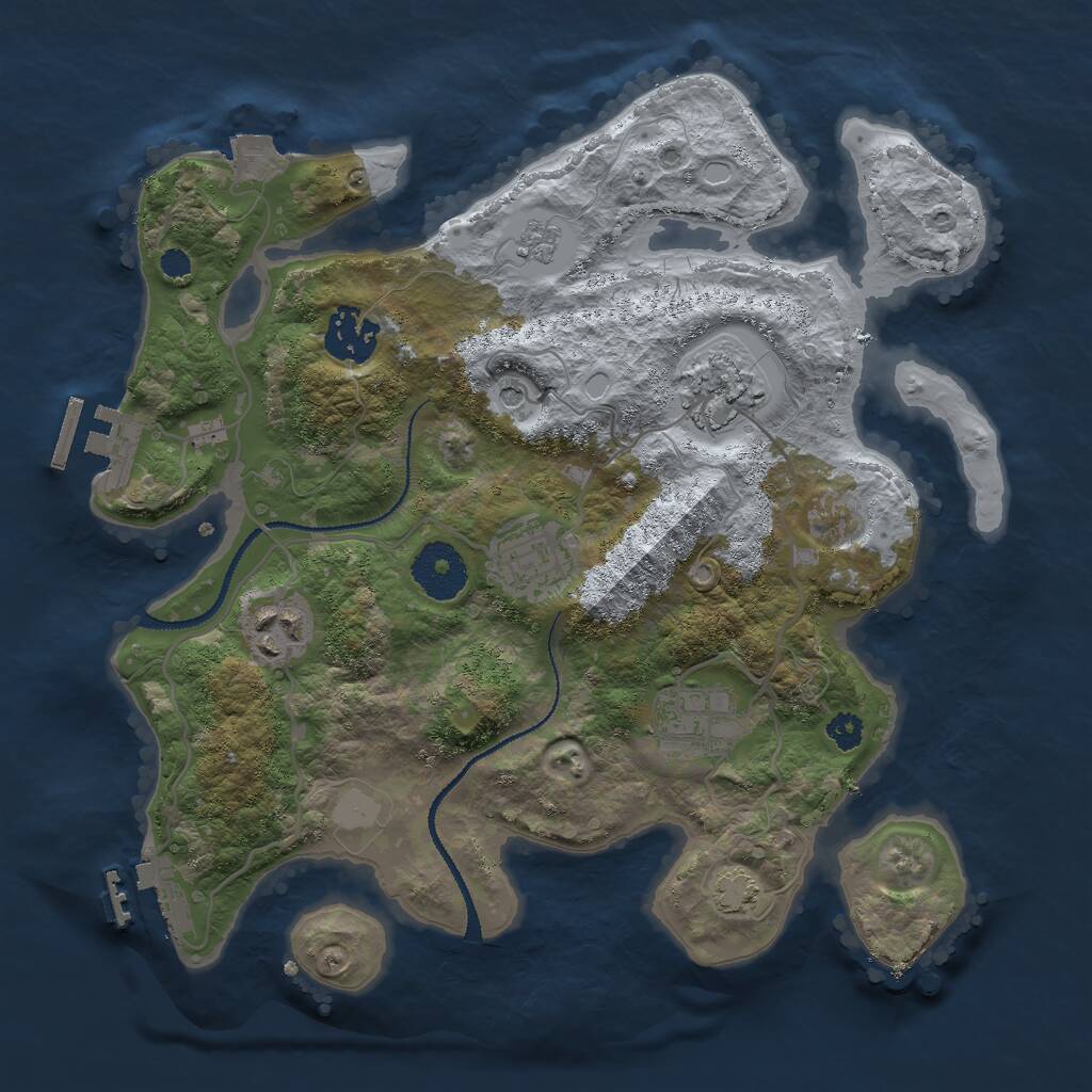 Rust Map: Procedural Map, Size: 3000, Seed: 16197, 11 Monuments