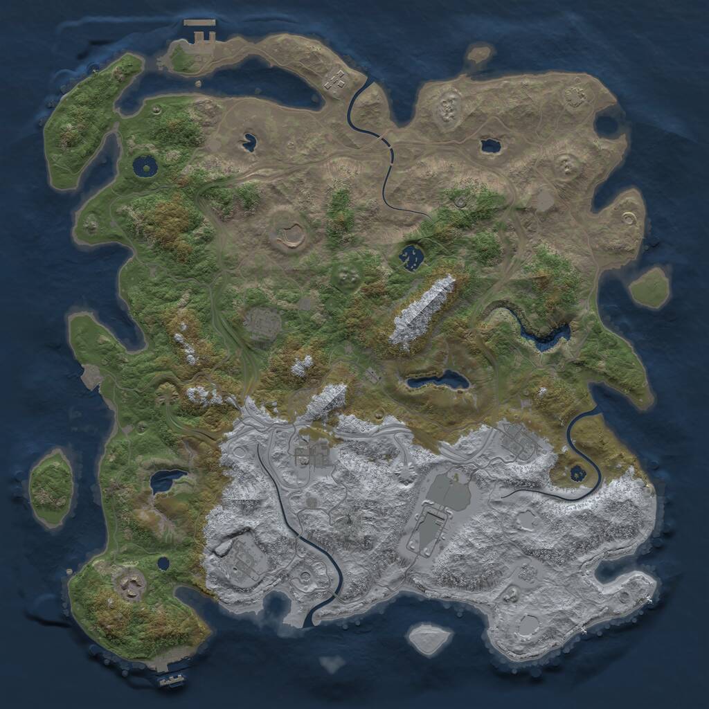 Rust Map: Procedural Map, Size: 4500, Seed: 312988742, 15 Monuments