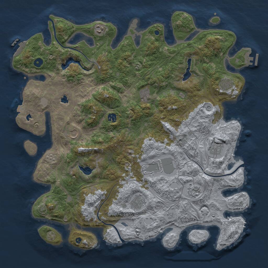 Rust Map: Procedural Map, Size: 4500, Seed: 694201337, 16 Monuments