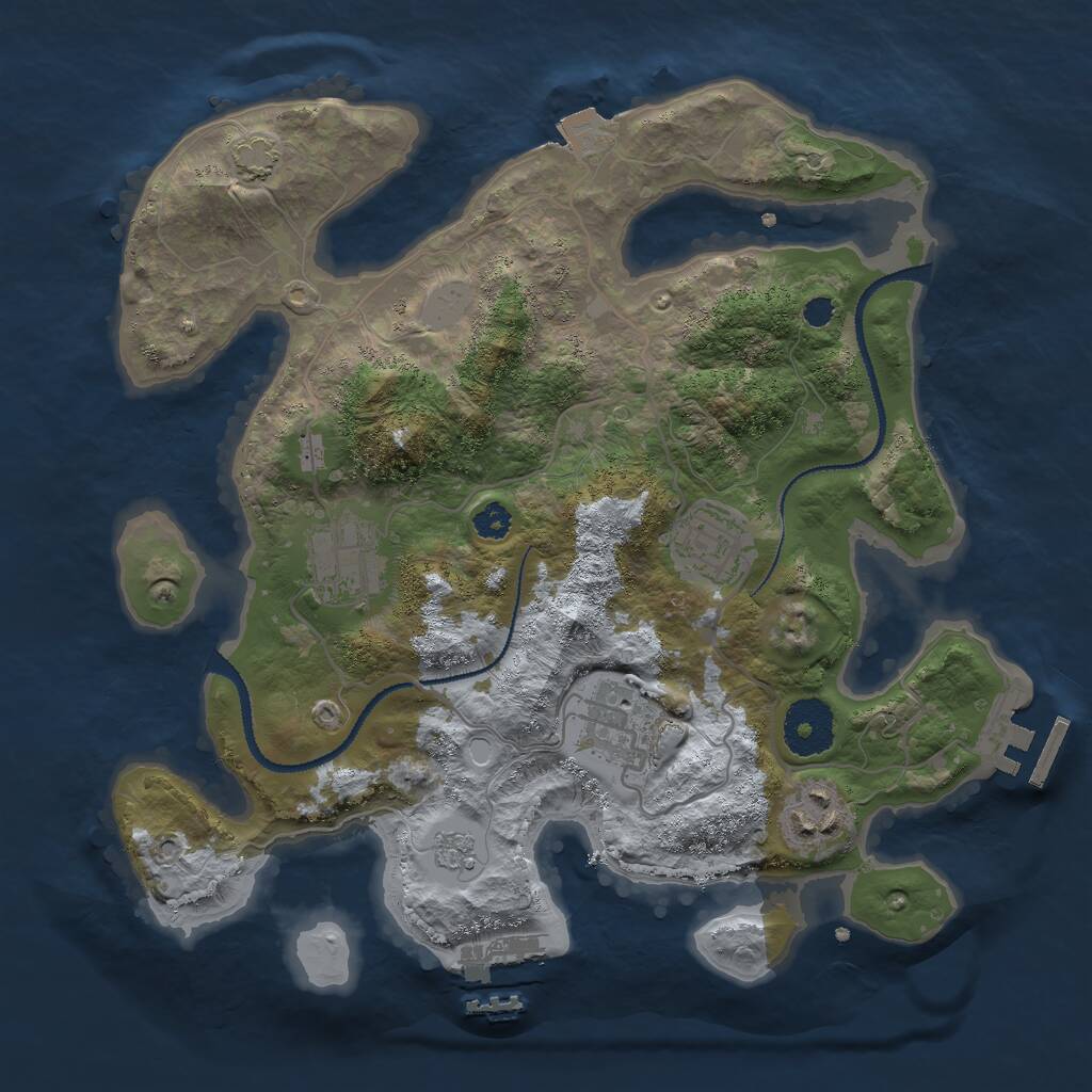 Rust Map: Procedural Map, Size: 3000, Seed: 26800, 9 Monuments
