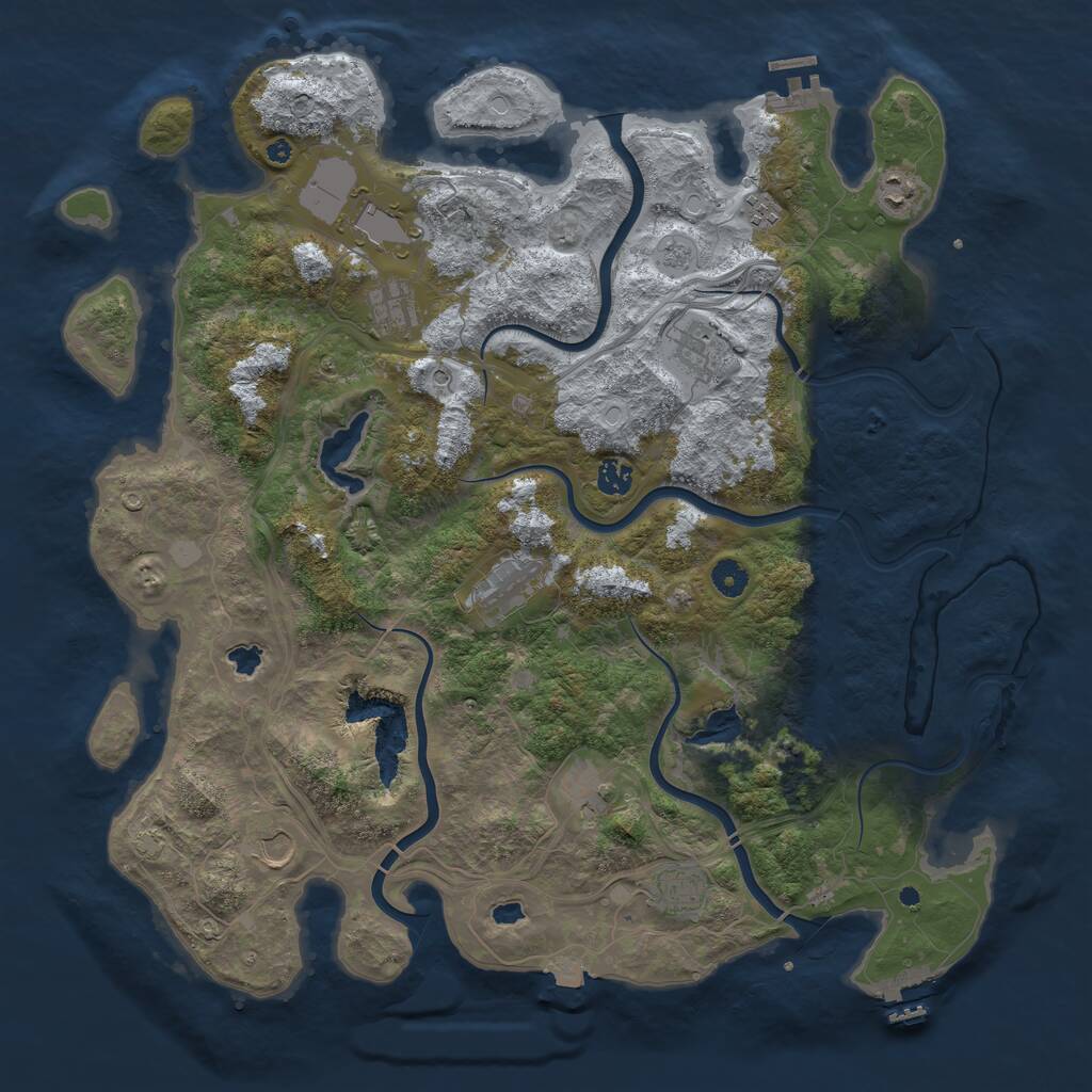 Rust Map: Procedural Map, Size: 4500, Seed: 1347823189, 16 Monuments