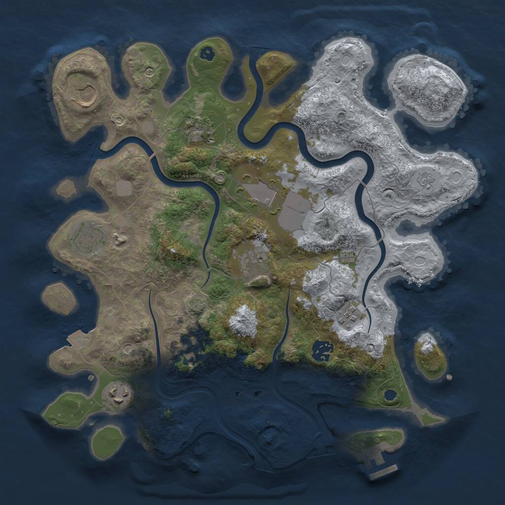 Rust Map: Procedural Map, Size: 3500, Seed: 12889, 13 Monuments