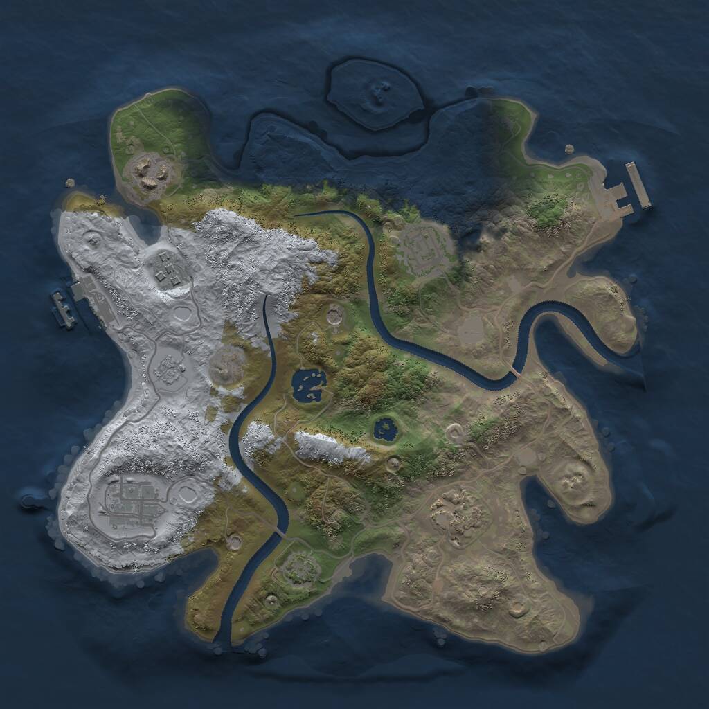 Rust Map: Procedural Map, Size: 3000, Seed: 1034567890, 12 Monuments
