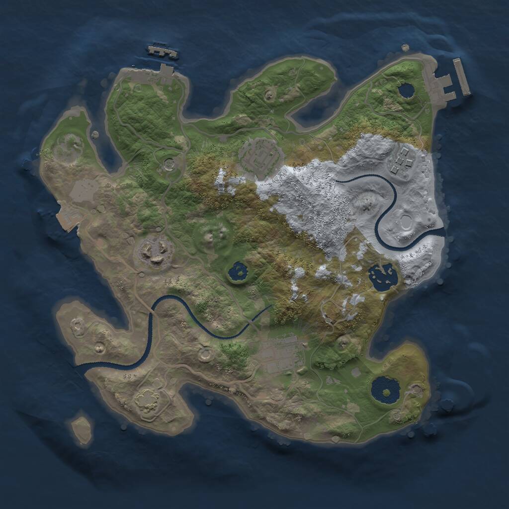 Rust Map: Procedural Map, Size: 2700, Seed: 517459578, 10 Monuments