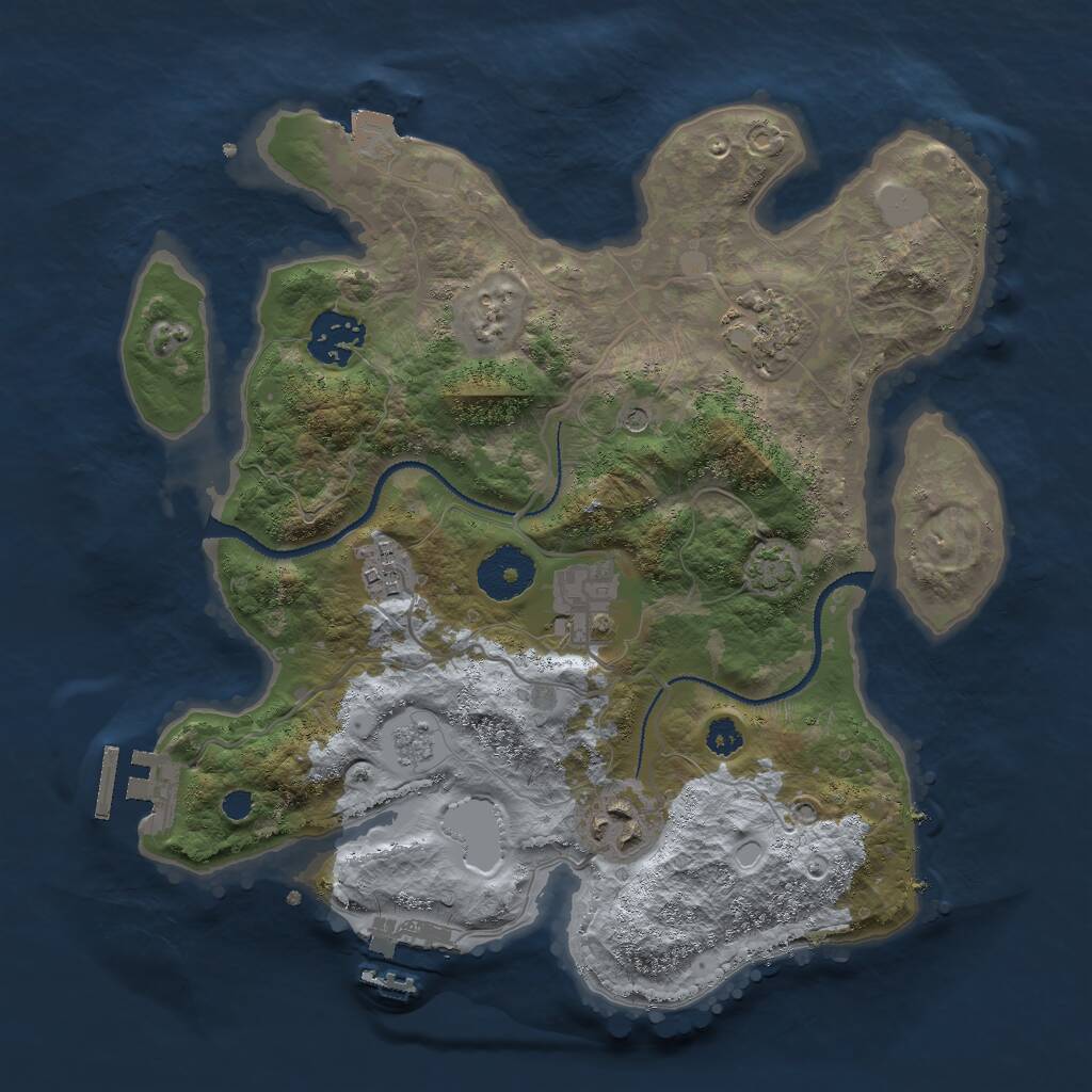 Rust Map: Procedural Map, Size: 3000, Seed: 17406, 11 Monuments