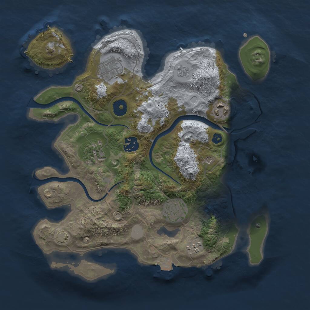 Rust Map: Procedural Map, Size: 3000, Seed: 15341, 10 Monuments