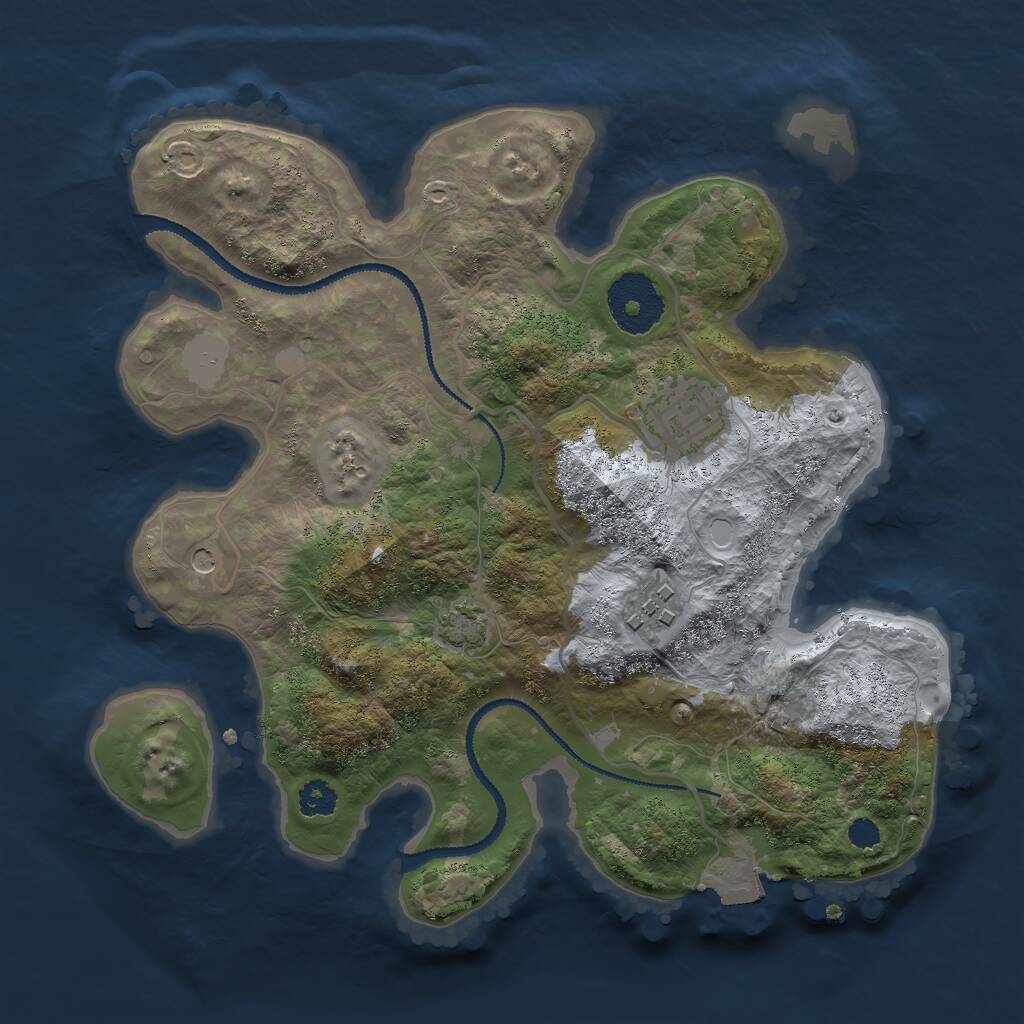 Rust Map: Procedural Map, Size: 2700, Seed: 1420, 5 Monuments