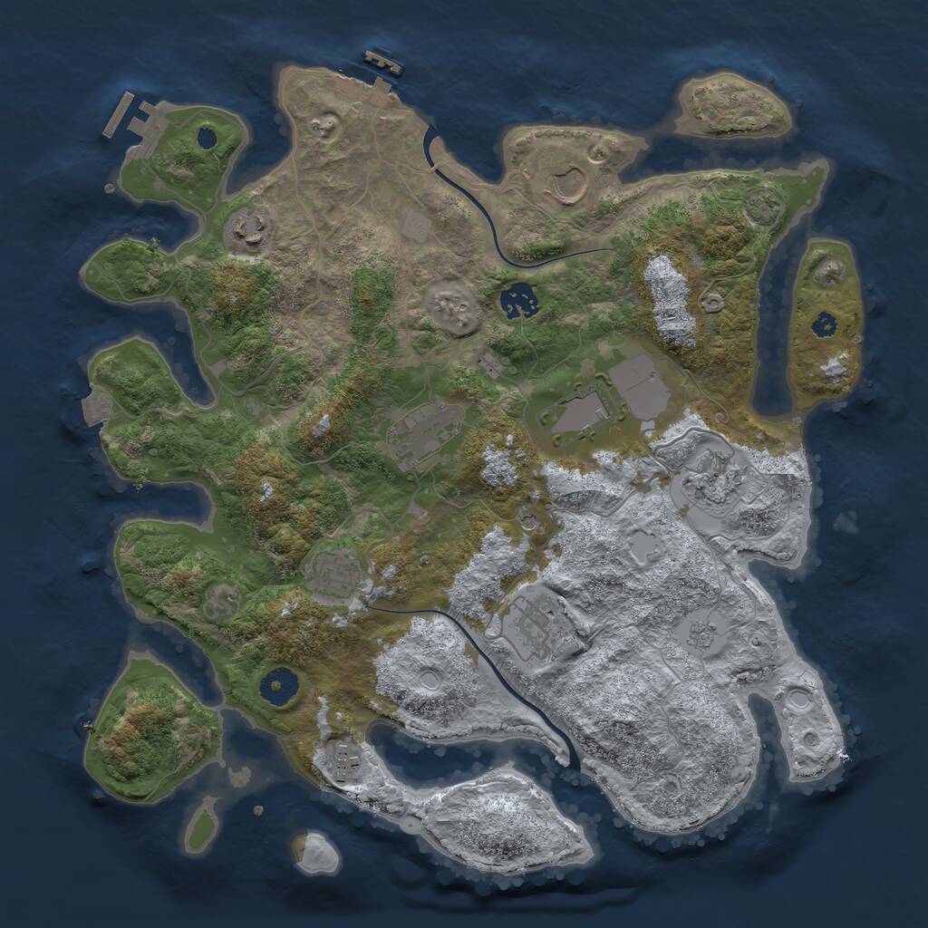 Rust Map: Procedural Map, Size: 3750, Seed: 4519, 15 Monuments