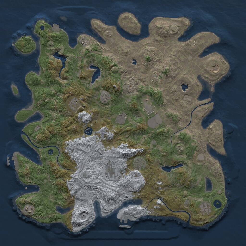 Rust Map: Procedural Map, Size: 4500, Seed: 534844414, 17 Monuments